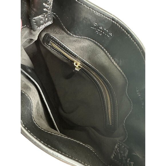 ELLEME Black Leather Bucket Tote Bag w/ Detachable Strap - Picture 9 of 12